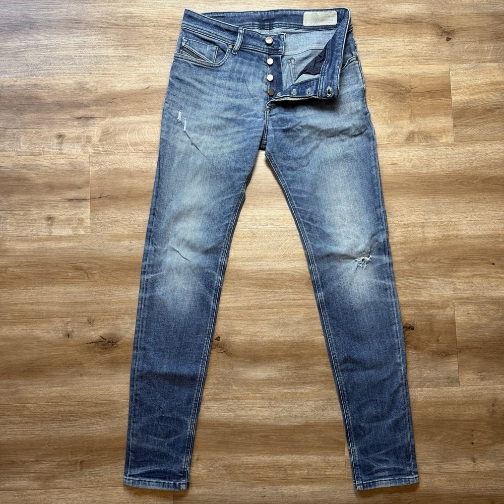 Diesel Sleenker Jeans Men 29x32 Blue Slim Skinny Fit Stretch Distressed 084UI